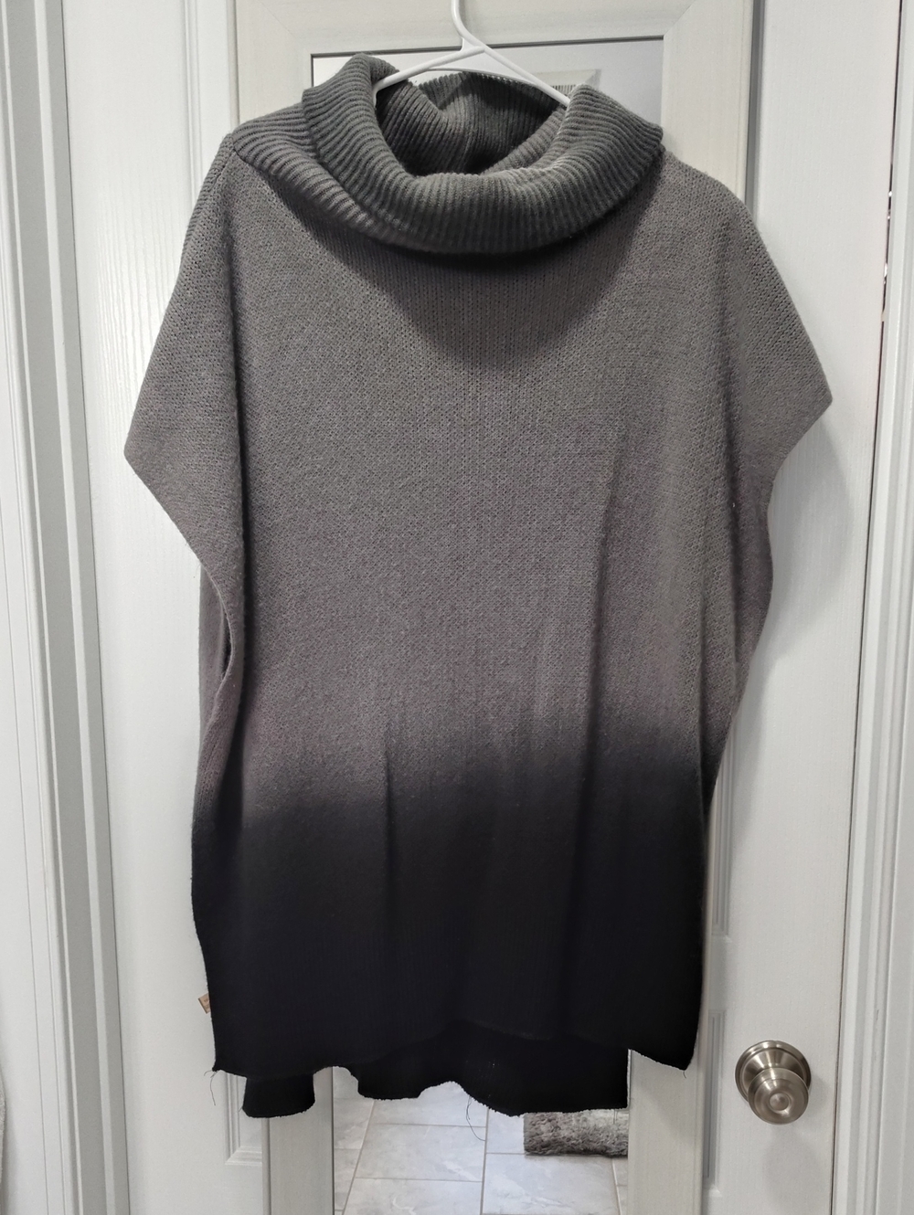 Women's Gray Ombre Cowl Neck Pullover Sweater